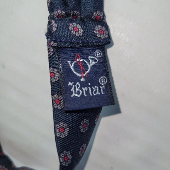 Briar Bow Tie Mens Necktie Bowtie Blue Foulard Paisley Silk Woven In England - Picture 5 of 7